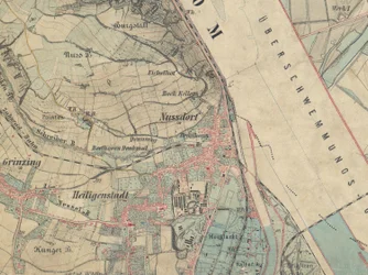 Mapa de Nussdorf cerca de Viena, 1872